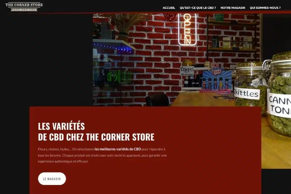 Accueil The Corner Store Cas client : création site vitrine The Corner Store