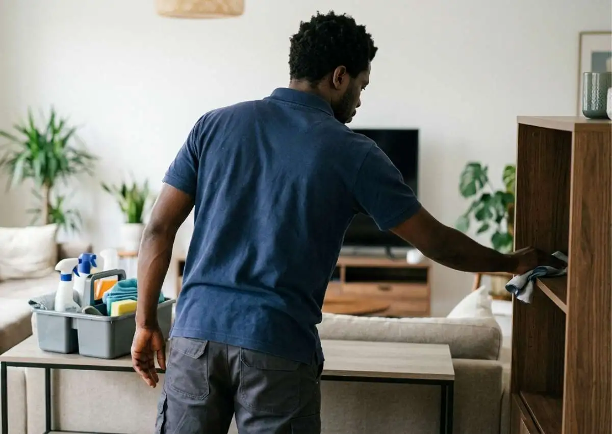 Professionnel du ménage en intervention, illustration du service de ménage professionnel à Durtol